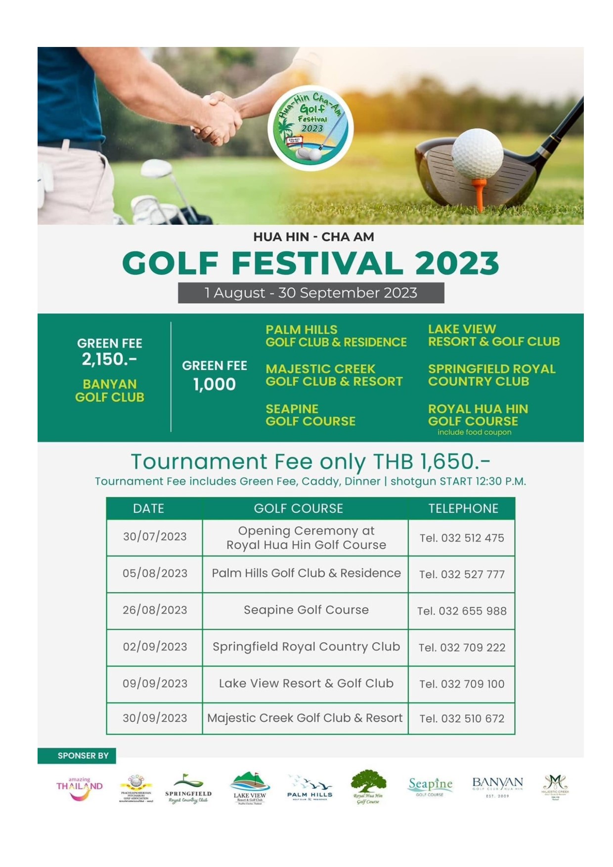 Hua Hin ChaAm Golf Festival 2023 Travel for All, Wellness and Spa